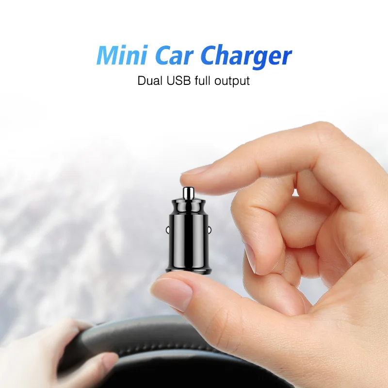 GUUGEI Mini USB Автомобильное зарядное устройство многофункциональная Быстрая зарядка для huawei Mate30 Pro Xiaomi Dual USB 2 порта 3.1A адаптер питания в автомобиле