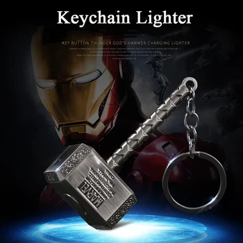 

Smoke Accesoires Creative Thor's Hammer Electric Lighter Men Gift USB Rechargeable Turbo Lighter Dropship Suppliers