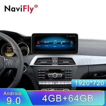 

New! Car multimedia player 4GB+64GB 10.25" IPS Android 9.0 Car gps navigation for Mercedes benz C Class W204 2011-2013 NTG 4.5