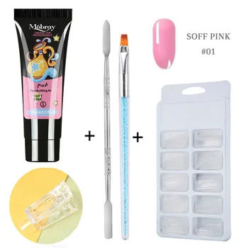 

5Pcs/Kit Poly Extension UV Gel Nail Polish Set Lamp Tips Crystal Building Kit Nail Tips Extend Tools Kit Nail Art Tools TSLM1