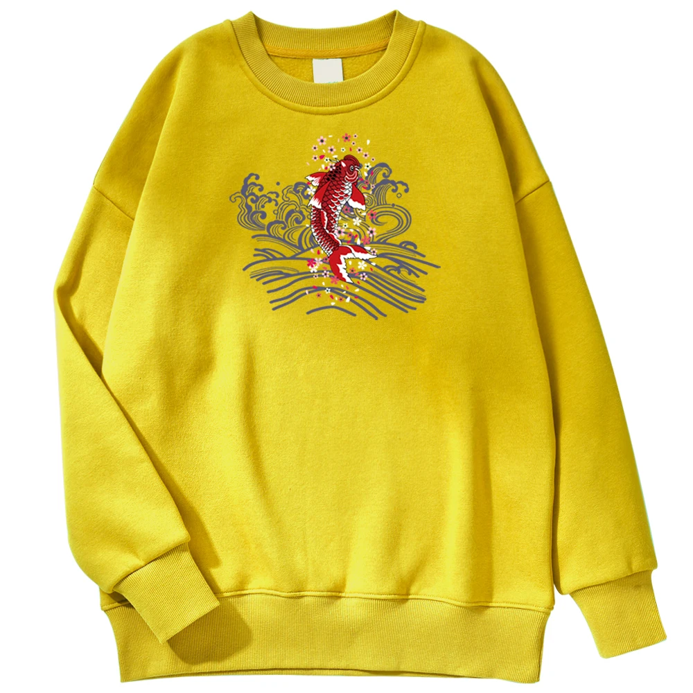 

Red Koi Pattern Clothing Hoodies Male Simple Abstract Street Tee Man Tracksuit Harajuku Custom Crewneck Men Hoodies