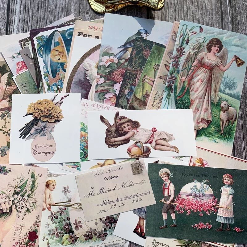 

54pcs Retro Angel Girl Baby Happy Child Animal Interesting Forest World Material Paper Sticker DIY Scrapbooking Label Diary