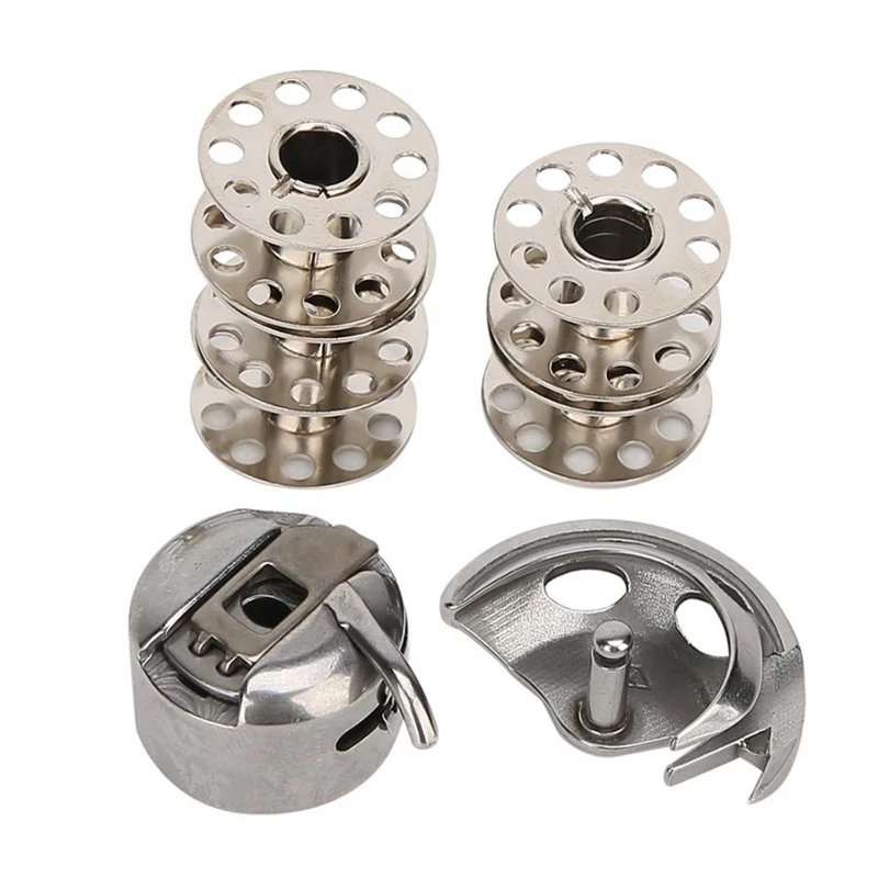 Sewing Machine Bobbins Embroidery Machine Sewing Tools Bobbins + Bobbin Case + Shuttle Hook for Old Style Household Sewing Machine Supplies