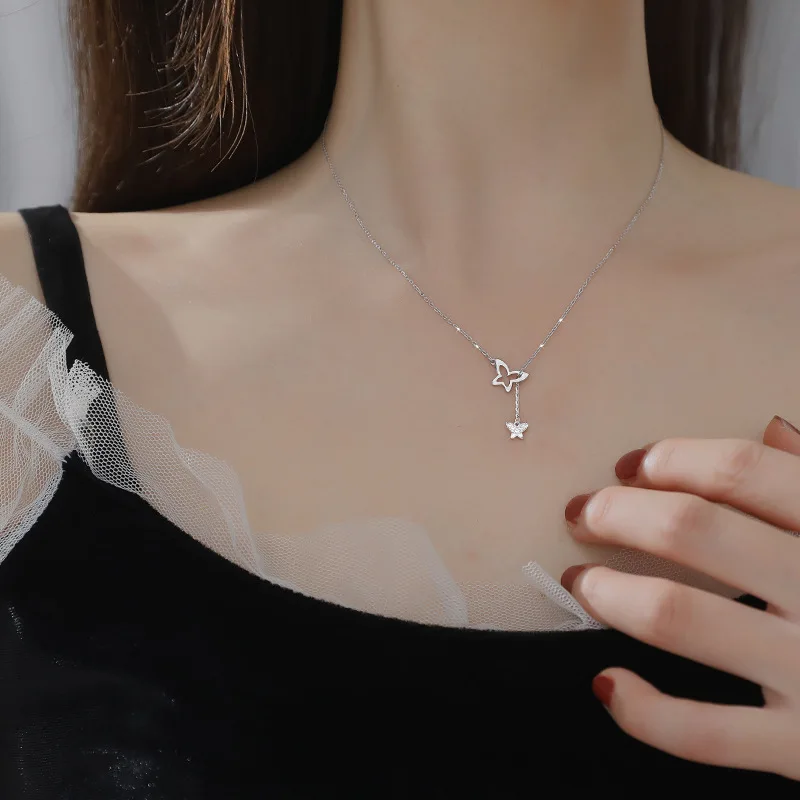 [TATIANA] 韓国☆SILVER925☆Twinkle Butterfly Ribbon Necklace Amazon.com: Tatibana Sterling Silver Butterfly Necklace