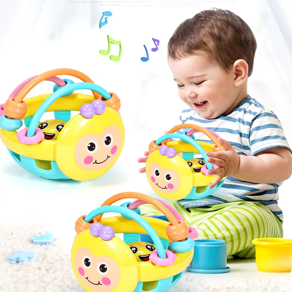 Подарок гантели стук малыша интересный в форме пчелы милые обучающие мяч ручной игры погремушка игрушка ребенок Мягкий прорезыватель мультфильм