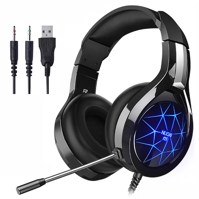 NUOXI компьютерная игровая гарнитура Deep Bass Стереонаушники для компьютерных игр с