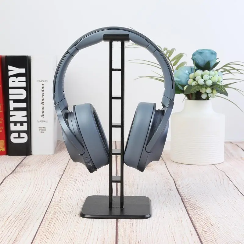 Plastic Headphone Stand Universal Headphone Desktop Display Hanger Wall Hook Mount Earphone Holder with Silicone Pad