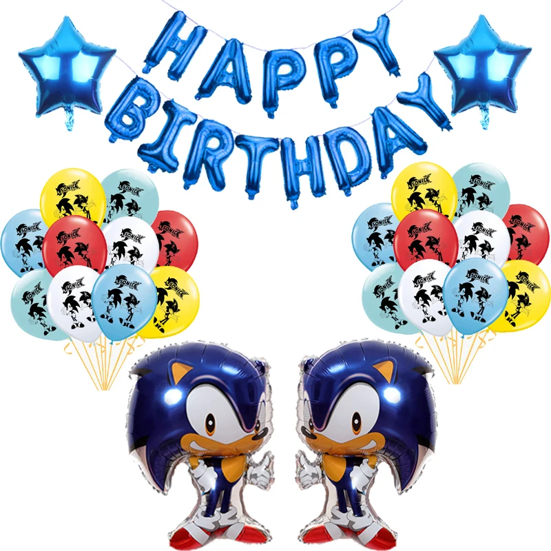Новинка, воздушные шары Sonic the Hedgehog, супер герой, sega, фанаты игр, фольга, воздушный шар, мальчик, счастливый день рождения, баннер, вечерние детские игрушки, товары для декора