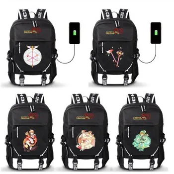 

Card Captor Sakura Anime USB Port Backpack Boy Girls Men Women Bag Travel School Bag Teenager Laptop Book Bag Mochila