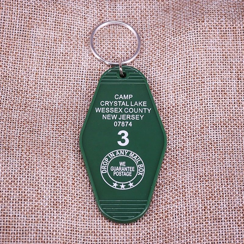 Friday The 13th inspired camp crystal lake green key tag