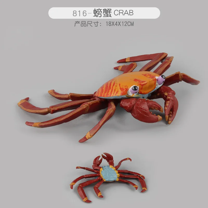 Морская жизнь животные Акула КИТ МОДЕЛЬ фигурки моделирование горбатый Белуга синий игрушечные киты подарок для детей - Цвет: Crab
