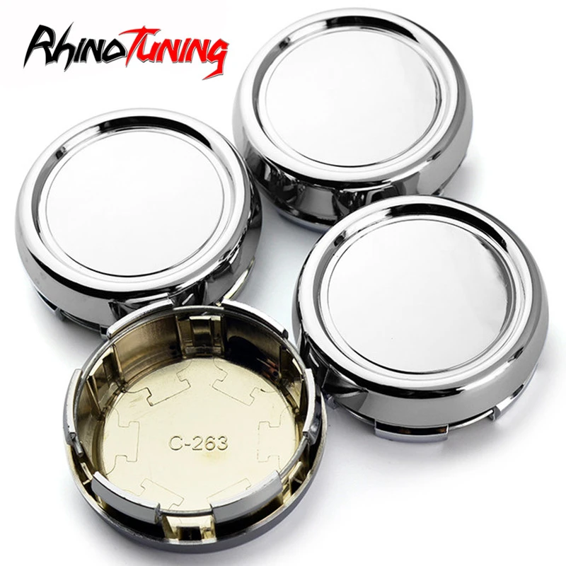 Set Of 4 Black Hub Caps For Ronal Alloy Wheels - 64mm/58.5mm Fit, Easy Snap-On