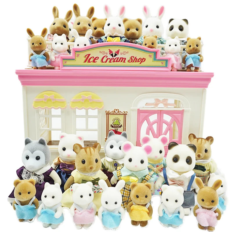 

Children's Simulation Forest Animal Family 1:12 Scale Dollhouse Furniture Miniature 1/12 Rabbit Bear Panda Girl Pretend Play Set