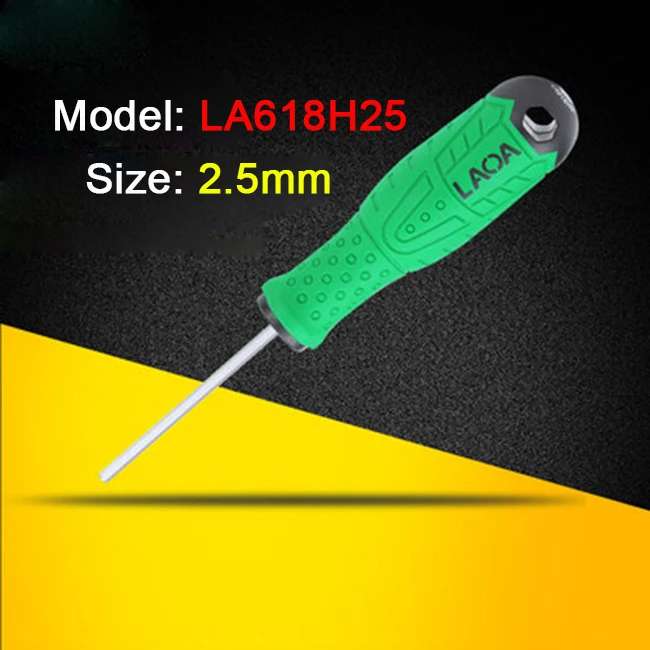 LAOA обновленная версия S2 Шестигранная Отвертка профессиональная ручка шестигранный ключ магнитные отвертки - Цвет: LA618H25