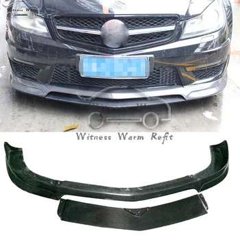 

For W204 Carbon Fiber Front Lip Spoiler Splitters for Mecedes Benz C Class W204 C63 AMG 2012-2014 Head Bumper Chin