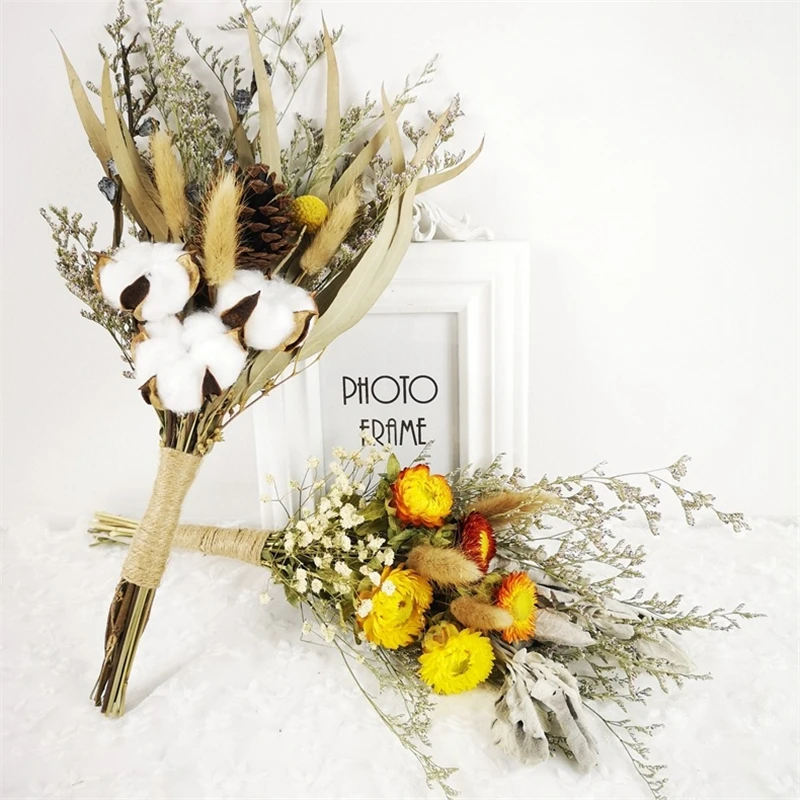 Arrangement De Fleurs Sechees Arrangement De Fleurs En Coton Gypsophile Petit Bouquet De Fleurs Fraiches Decoration De Maison Salon Aliexpress
