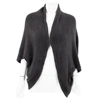 

Women's Batwing Top Poncho Knit Cape Acrylic Long Sleeve Coat Knitwear Sweater-L (Gray)
