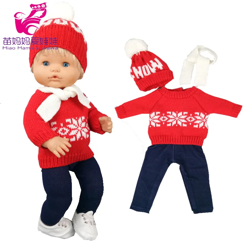 

doll clothes 40cm Nenuco sweater hat Ropa y su Hermanita baby doll costumes winter outfits