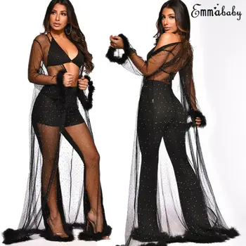 

Women Ladies Fashion Sexy Open Front Cardigan Ladies Sexy Long Sleeve O-neck Casual Long Top Outwear