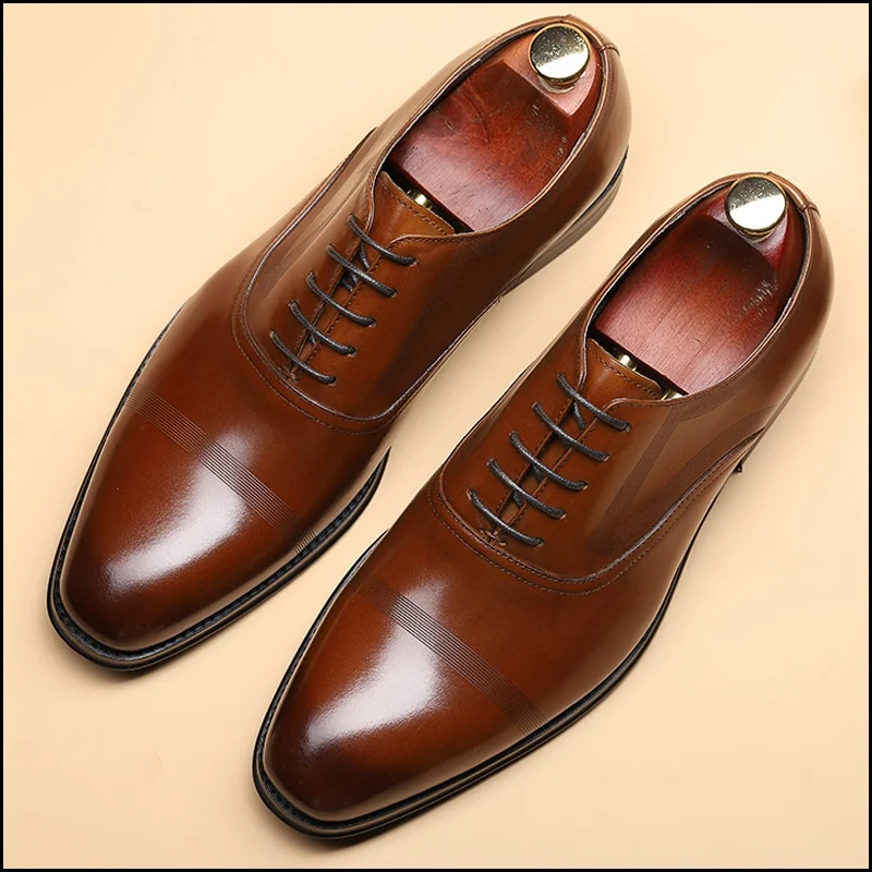 Новые стильные мужские свадебные туфли ручной работы из натуральной кожи; мужские офисные туфли на плоской подошве с квадратным носком; DX140