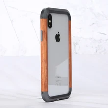 R-JUST Алюминиевый металлический деревянный бампер чехол для iPhone XS Max X чехол тонкий натуральный деревянный защитный чехол для телефона