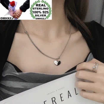 

OMHXZJ Wholesale HA81 European Fashion Woman Birthday Party Gift Vintage Smile Face 100% 925 Sterling Silver Pendant Necklace