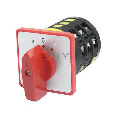 

AC 380V 5A 3 Positions Latching Rotary Universal Changeover Switch LW6-3