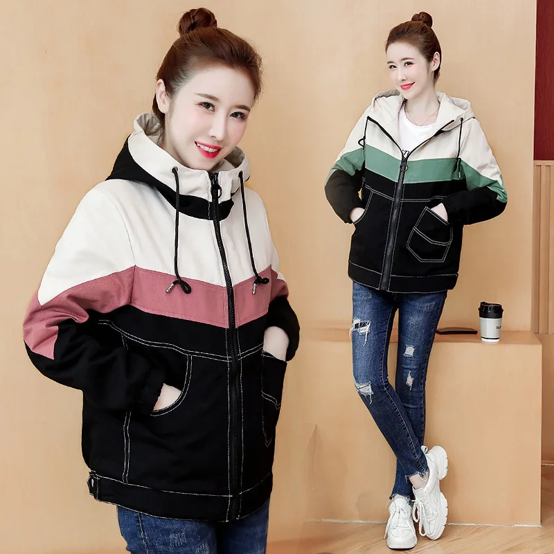 

Warm Simple Casual Comfortable with Hat Elegant Korean-style by Age Women's Autumn And Winter BEEKING Cotton-padded Clothes Cott