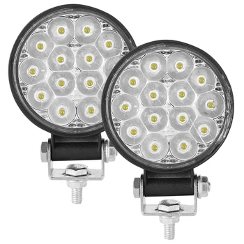 

Led Round Light Bar 2PCS 3 Inch 42W 4200LM Flood Light Pod Off Road Fog Driving Roof Bar Bumper for Jeep,SUV Truck, Hunters