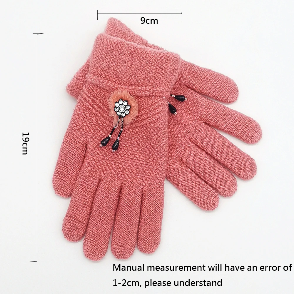 Женские трикотажные перчатки зимние вязаные handschoenen женский тепловой шерстяное