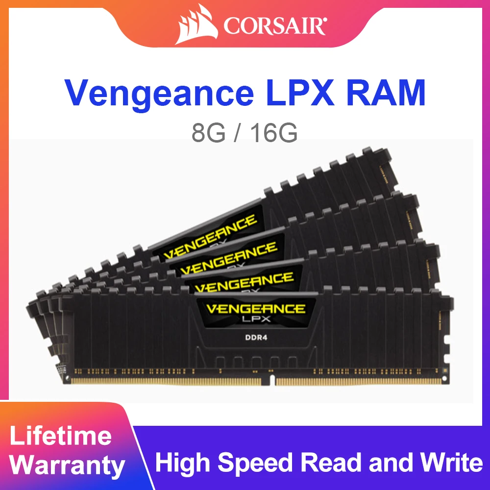 Модуль памяти CORSAIR Vengeance LPX 8 гб DDR4 PC4 2400 мгц 3000 3200 для пк настольного компьютера озу