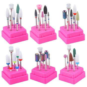 

7PCS Ceramic Diamond Nail Drill Bits Set Milling Cutter for Manicure Pedicure Rotary Gel Clean Bits Electric Machine Accessory