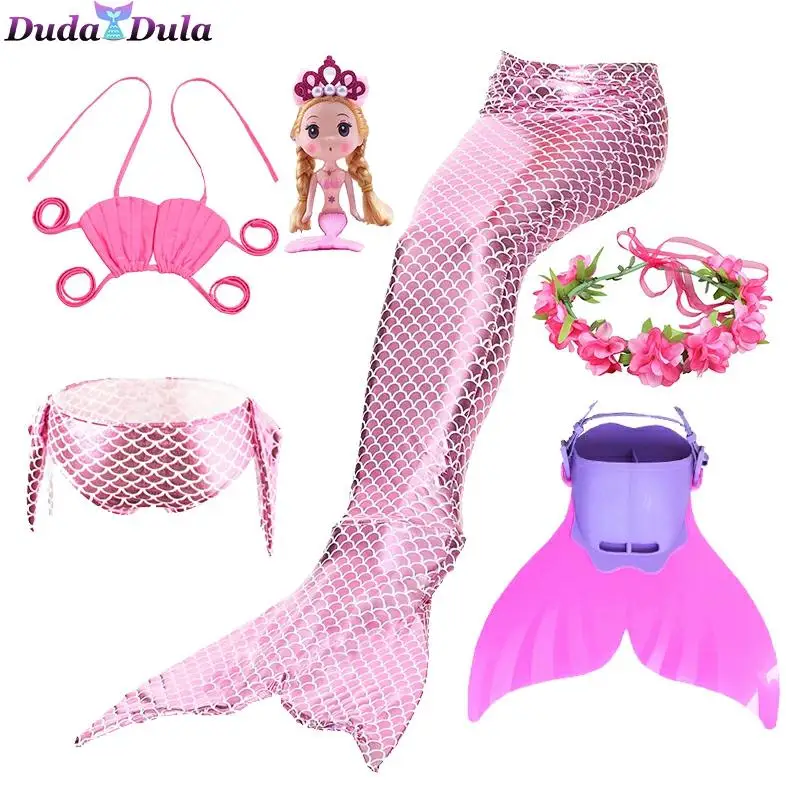 Купальник детский с хвостом Русалочки купальный костюм моноластами для девочек