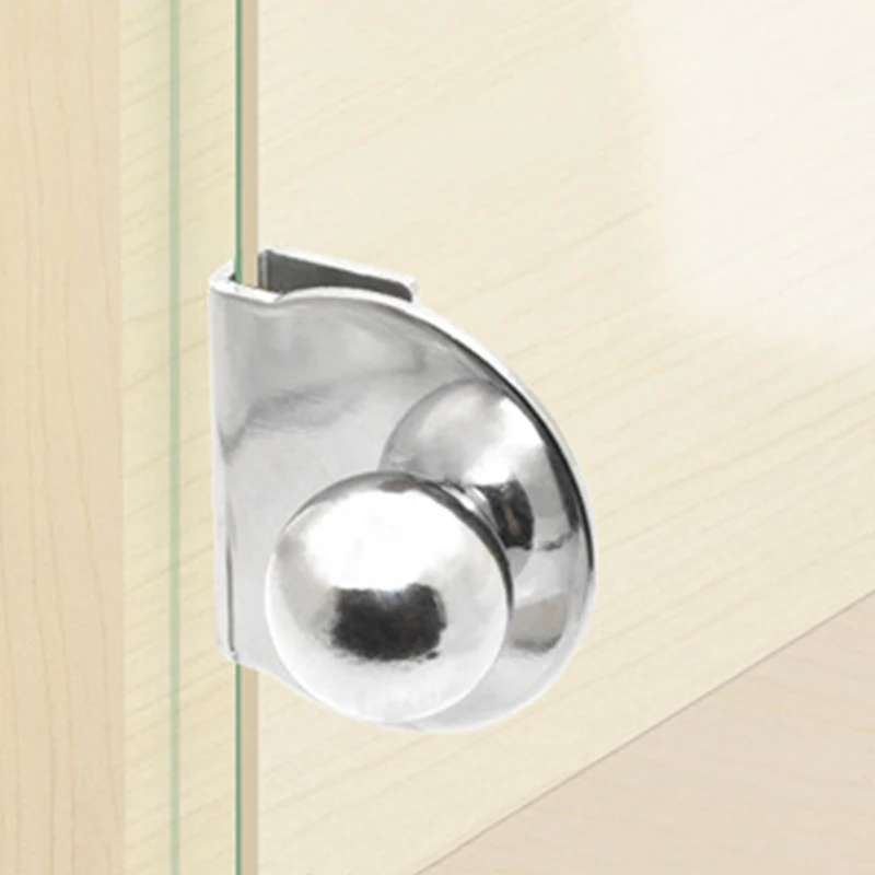 

2pcs Glass Door Clips Easily Installation Fixing Screws Cabinet Wardrobe Closet Handle Knob Hinge Clamps