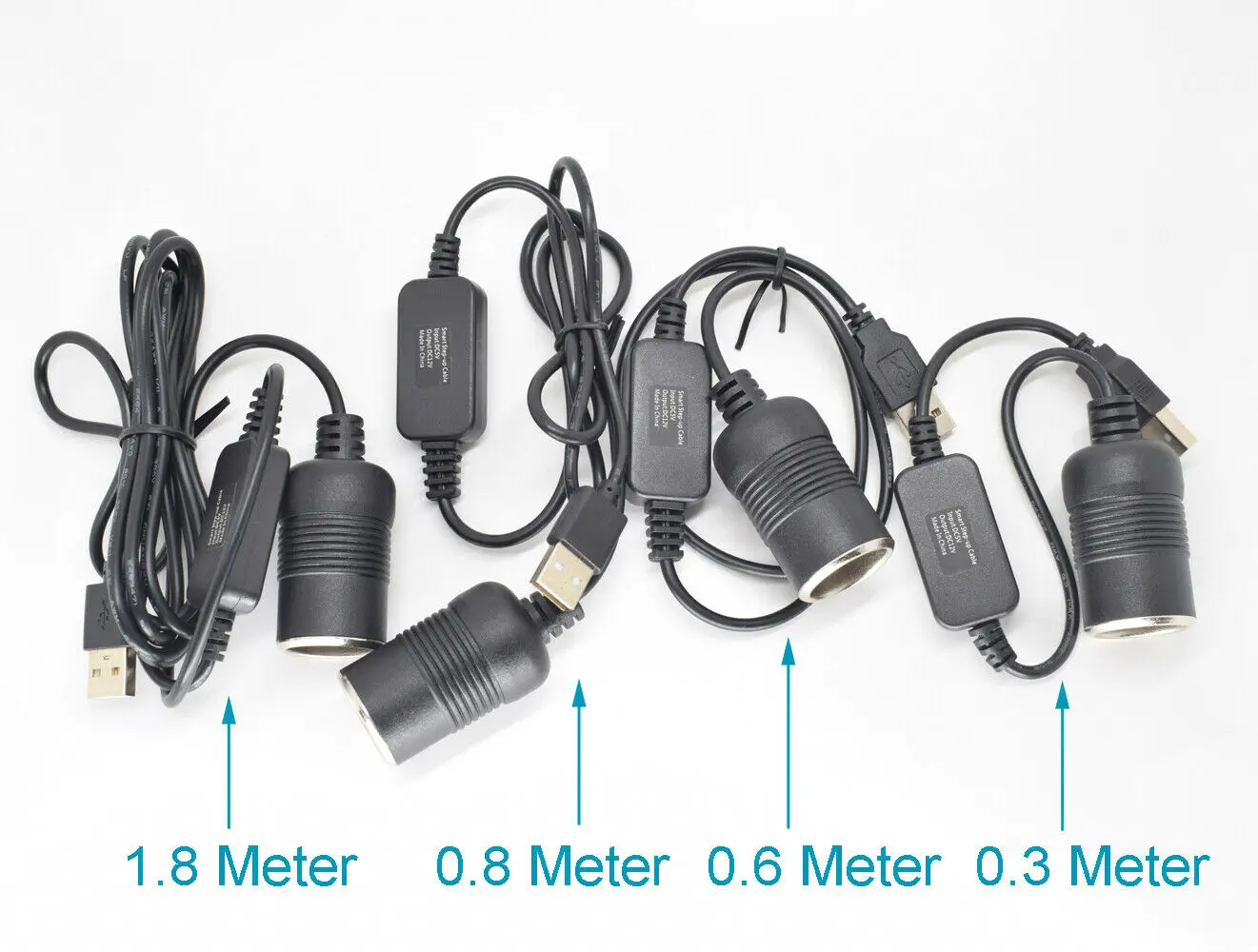

1pc USB A Male 5V to 12V Car Cigarette Lighter Socket Female Step Up Cable