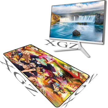 

XGZ Anime One Piece Luffy Party Customized Large Mouse Pad Black Lock-edge Computer Keyboard Table Mat Rubber Slip for Csgo Xxl