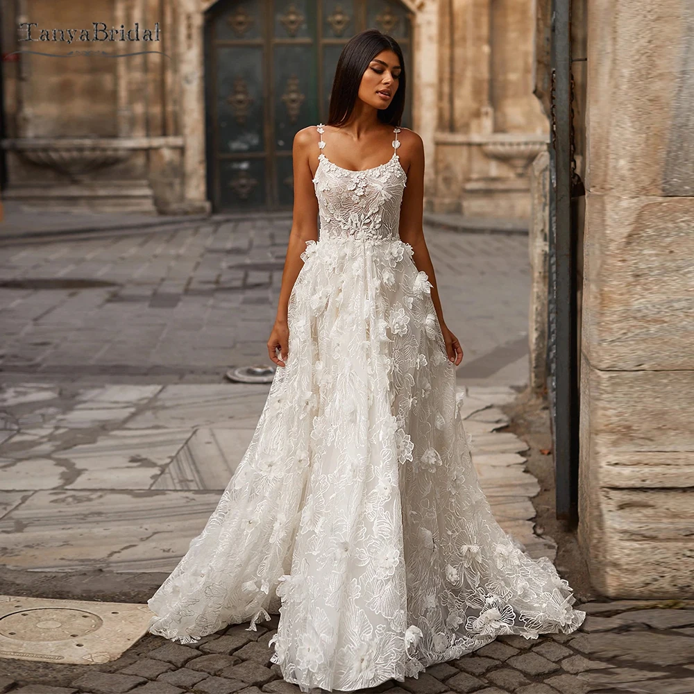 Dream floral lace wedding dress main image 1