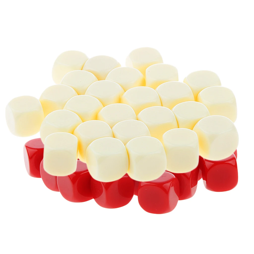 Red and Beige Набор из 50 непрозрачных шести сторонних игральных костей D6 для D&D ролевых игр - Цвет: Red and Beige