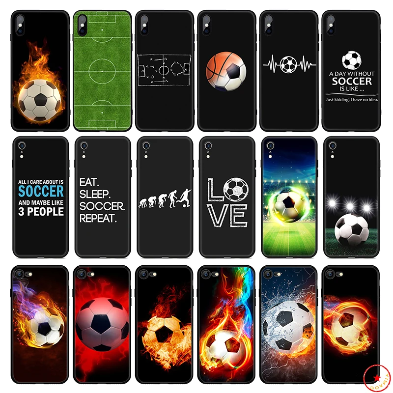 Чехол для телефона Soccer Football мягкий силиконовый чехол iPhone 11 Pro Xs Max X или 10 8 7 6 6S Plus 5 SE