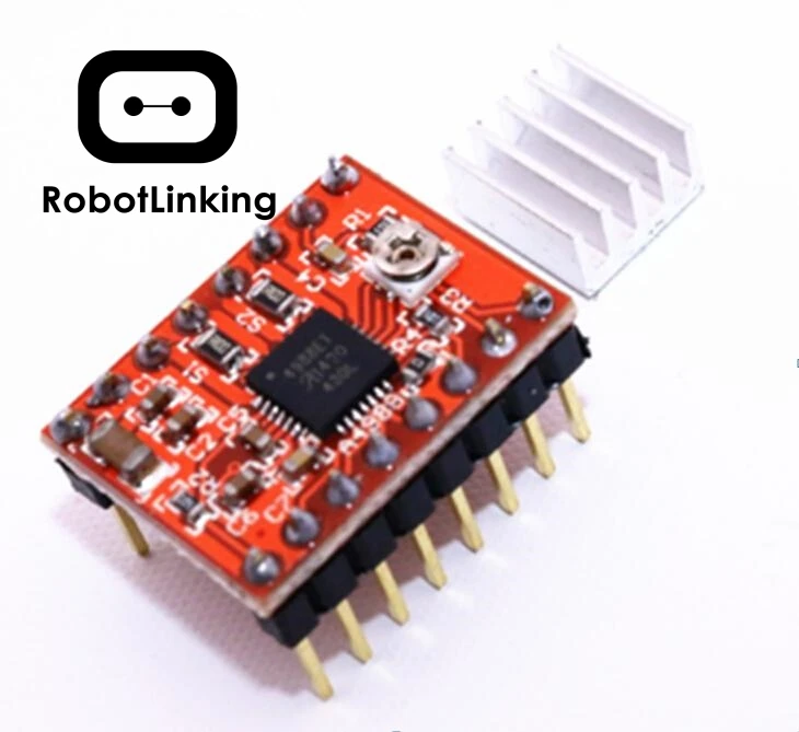 Драйвер шагового двигателя Red StepStick A4988 (с радиатором 1 а) для 3D принтера бесплатная