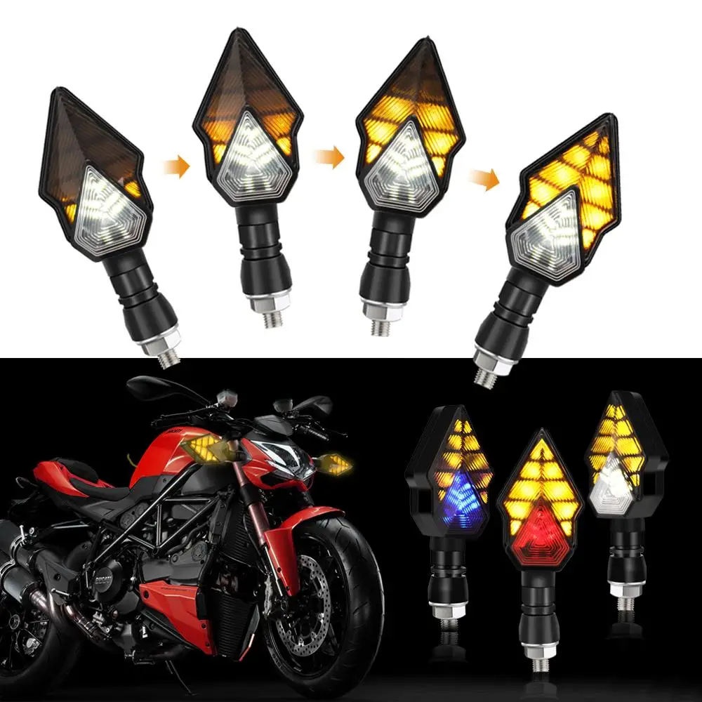 

1PC Universal Motorcycle Turn Signal LED Lights Flowing Flashing Indicator Bulb Moto Tail Stop Running Lamps 12V