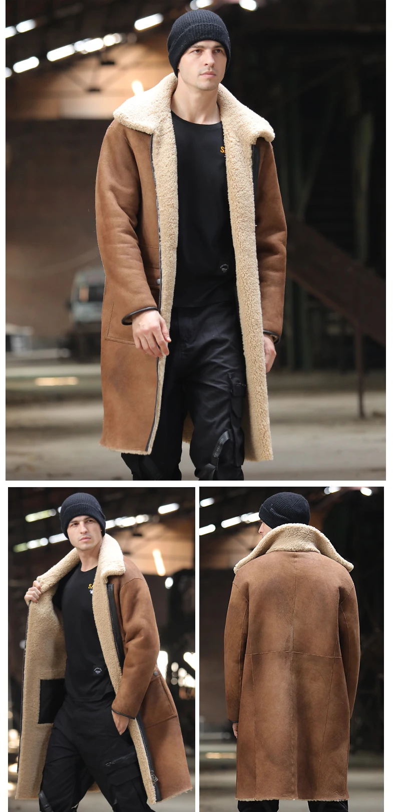 Sani Двусторонняя мужская куртка из натуральной кожи, пальто из натуральной кожи, оригинальное Экологичное пальто из овчины, мужское длинное пальто из натурального меха