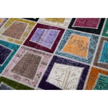 

198x278 Cm Multicolor Handmade Modern Patchwork Rug-6x9 Ft