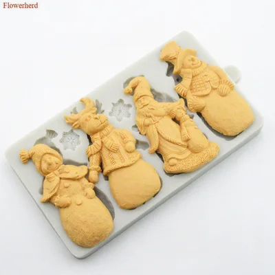 

Christmas Decoration Santa Snowman Silicone Mold Cake Decorating Tool DIY Chocolate Biscuit Mold Kitchen Bakeware Party Supplies