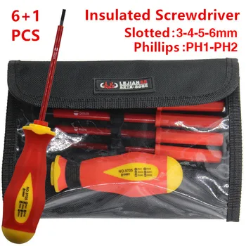 

New Insulated Screwdriver Set 7 Piece 1000V High Voltage Insulated Electrician Hand Tool Opening Repair Precision Tool Set