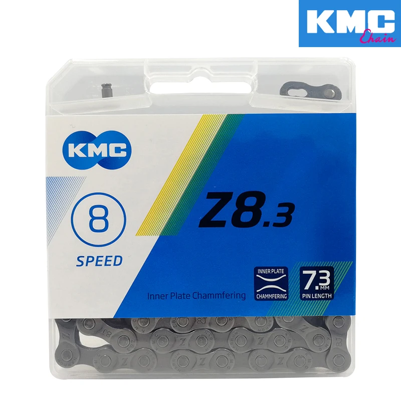 Bicycle Chains Bicycle Chain KMC Original Bicycle Chain Z8.3 8 Speed Road MTB Bike Grey 8s 116L Bicycle 8 Speed
