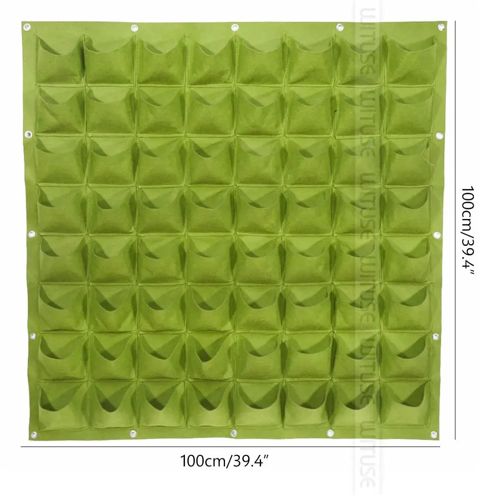 Green 64 pockets Настенный мешки для посадки, роста 4/6/18/36/72 отделениями зеленый ящик для комнатных растений, вертикальный огород живой Сад Сумка продукты питания и напитки - Цвет: Green 64 pockets