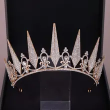 KMVEXO в стиле барокко Геометрическая Хрустальная корона для девочек свадебные аксессуары для волос; свадебные тиары невесты Hairwear женская голова принцесса ювелирные изделия