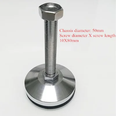 D50XM10X80mm Регулируемые ножные чашки M8/M10/M12 резьбовые Твердые винты мебельные опорные ножки выравнивающие ножки противоскользящие мебельные скользящие накладки - Цвет: D50XM10X80mm