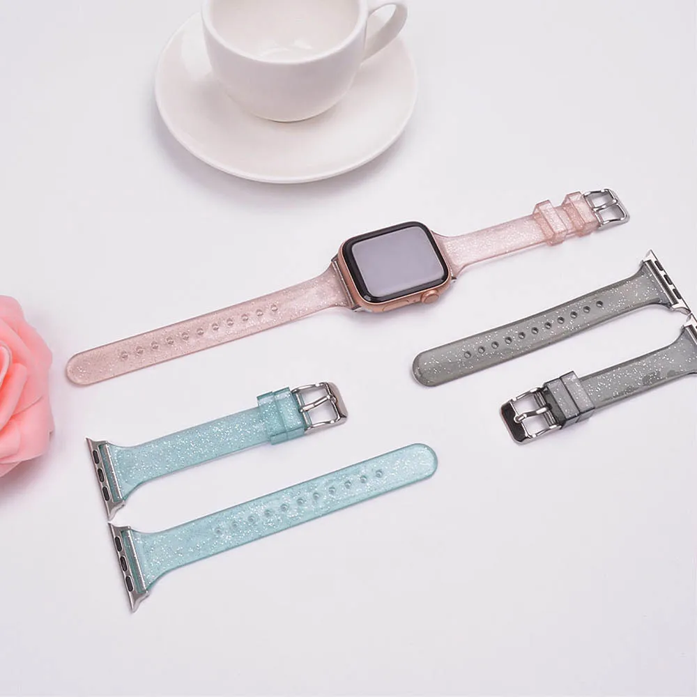 ТПУ ремешок для Apple Watch 38 мм 42 флэш прозрачный браслет iWatch Band 5 44 Карлос Корреа